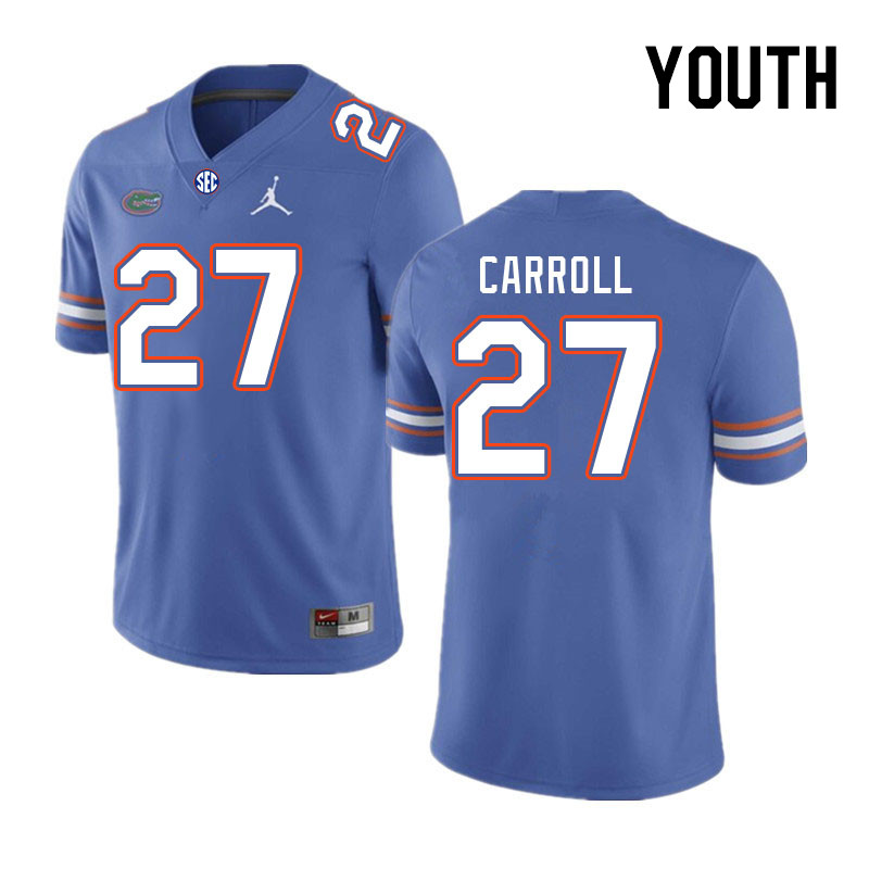 Youth #27 Cam Carroll Florida Gators College Football Jerseys Stitched-Royal